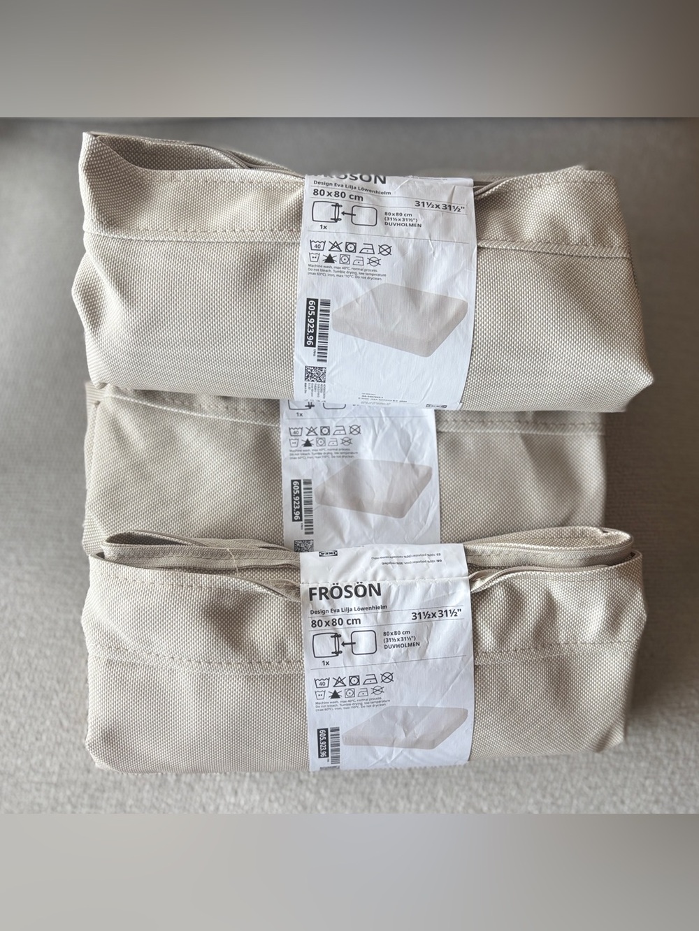 LOT 4 IKEA FRÖSÖN Cover For SEAT PAD Outdoor Beige 605 923 96.- 31 1/2x31 1/2